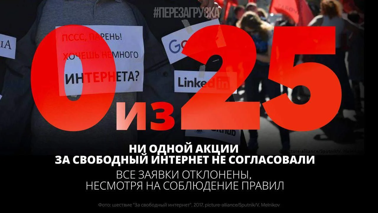 25&nbsp;заявок&nbsp;— 25&nbsp;отказов: как&nbsp;акции за&nbsp;свободный интернет отменяли из‑за&nbsp;«угрозы дронов» и&nbsp;«деструктивных лиц»